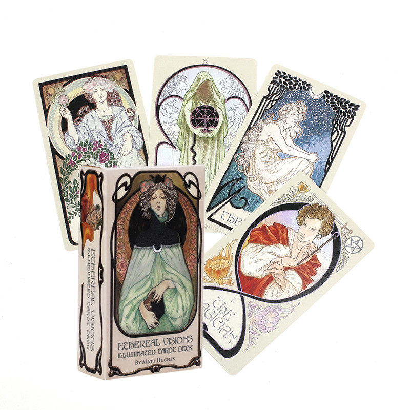 Board Game Uno - 英語のEthereal visions,照らされたタロットカードデッキ,パーティーテーブルゲーム,トランプ,エンターテインメントゲーム