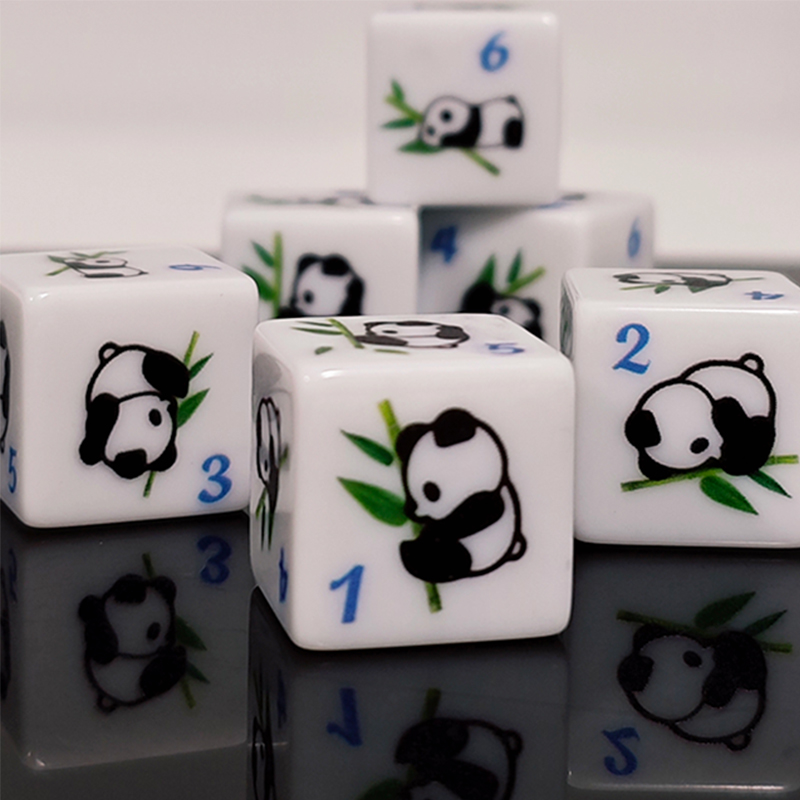 Board Game Print - パンダプリント 6 面ゲームサイコロ 16 ミリメートルサイコロセットボードゲーム/教育数学パーティーアクセサリー多面サイコロセット