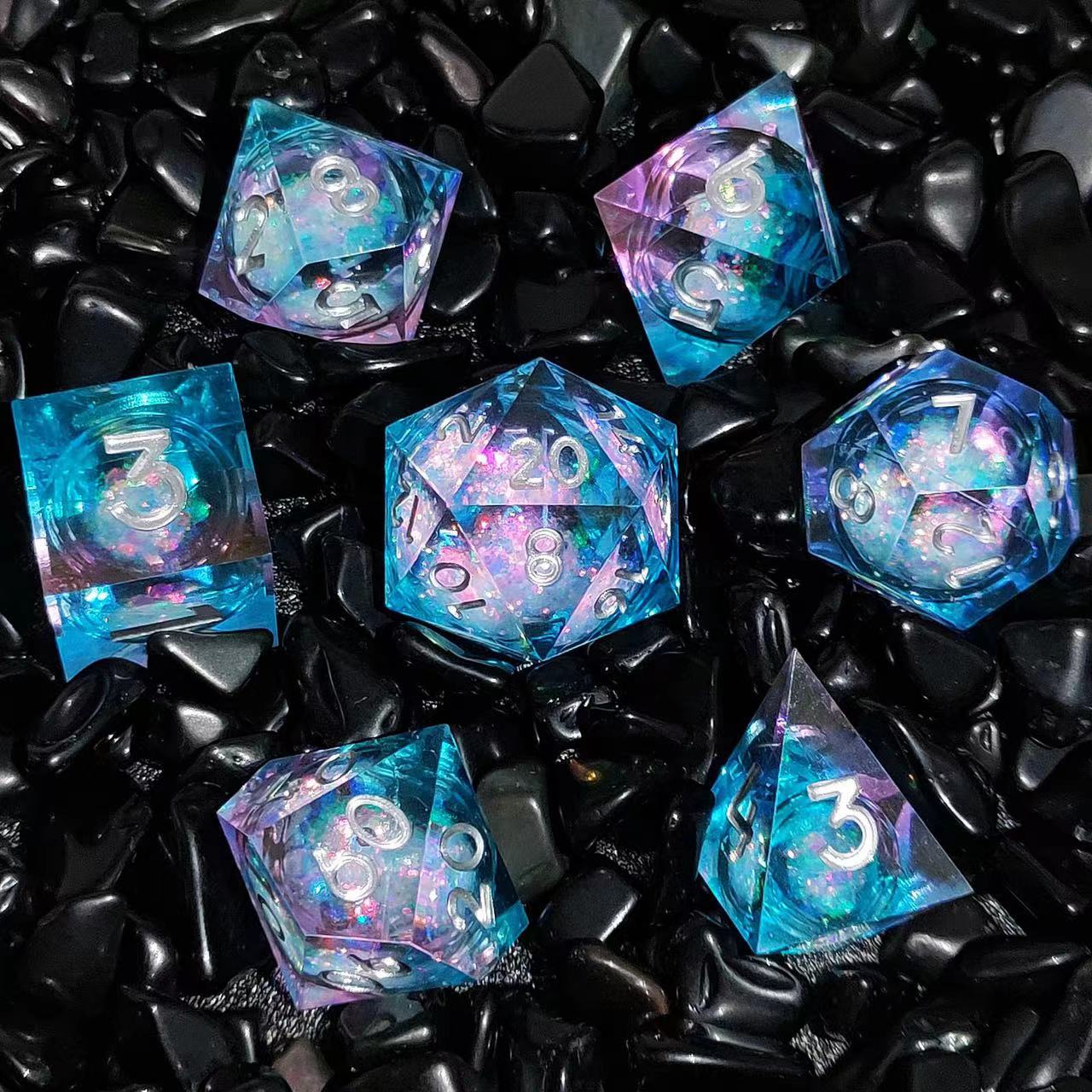 Board Game List - ボード,カード,レジャー,娯楽,おもちゃ,遊び,ギフト用の7つの多面体サイコロのセット,樹脂,流砂,混合色