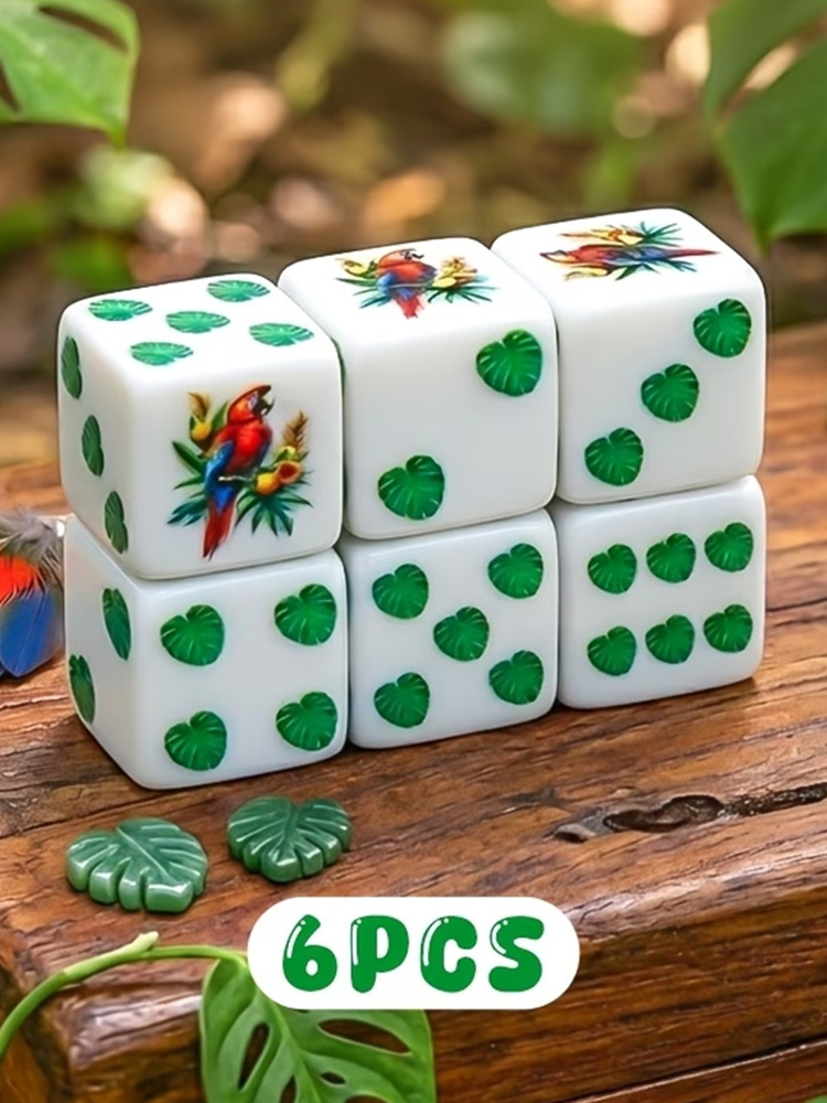 Board Game Rpg - 6 個のカラフルなオウムの羽 D6 ダイスセット RPG ダイス
