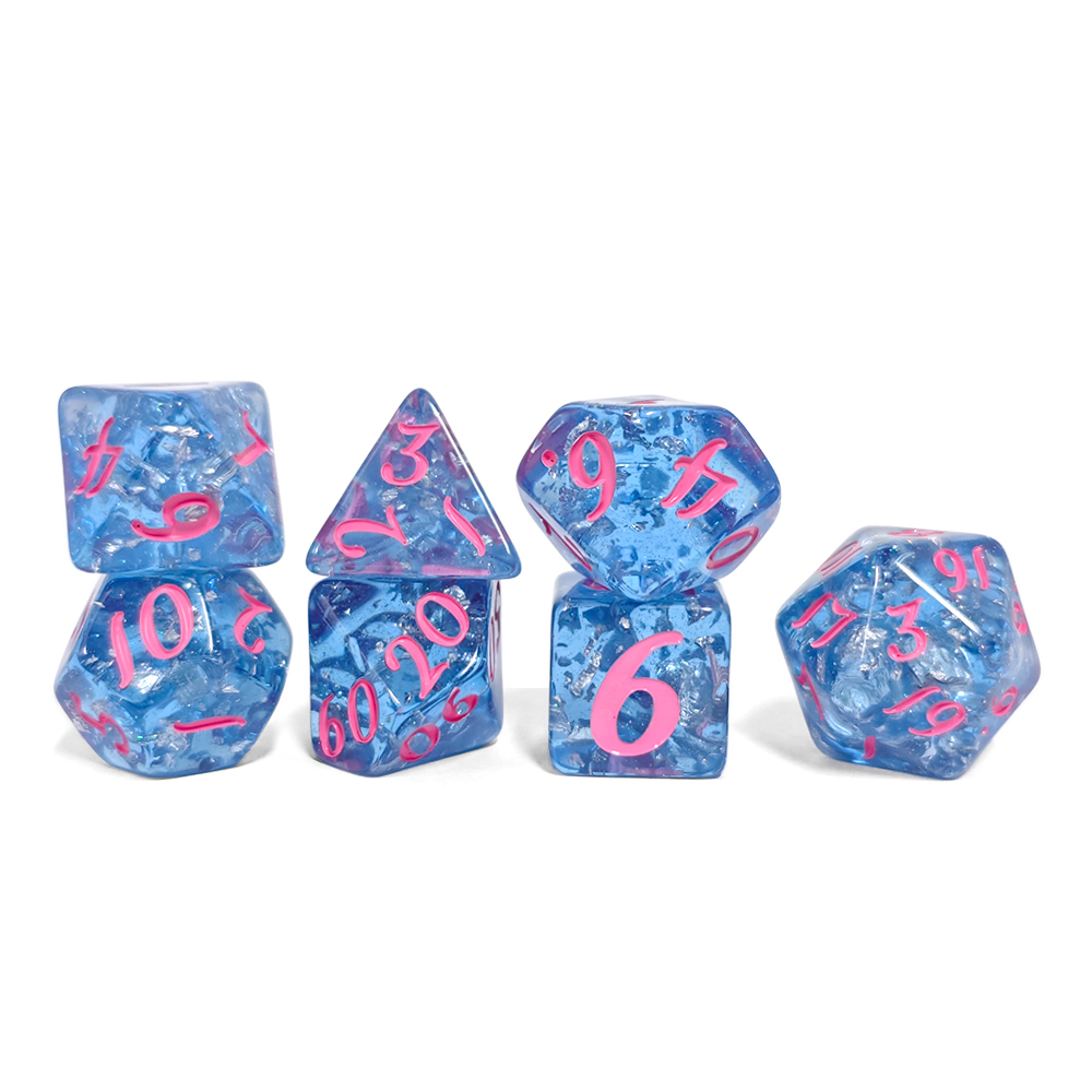 7個/セット ブルーカラー レジン製ダイスセット 人気のボー - Board Game Rpg のレビューと価格