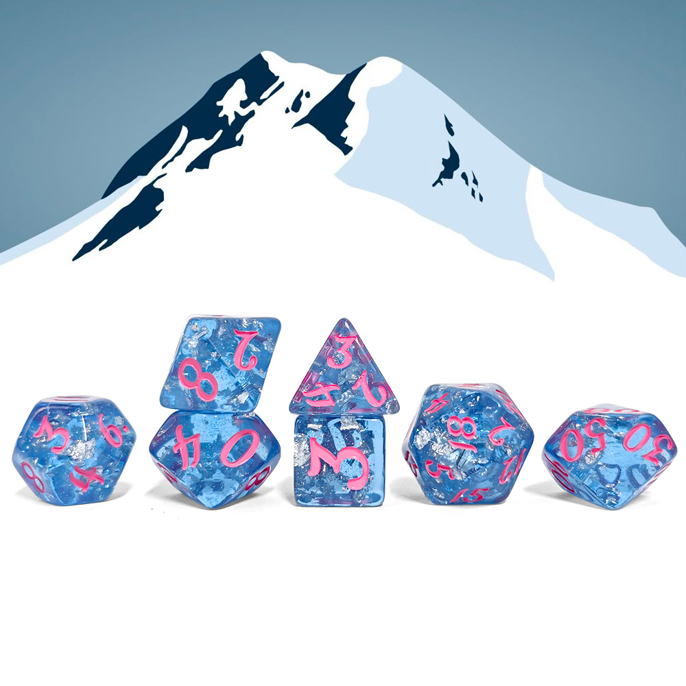 7個/セット ブルーカラー レジン製ダイスセット 人気のボー - Board Game Rpg のレビューと価格