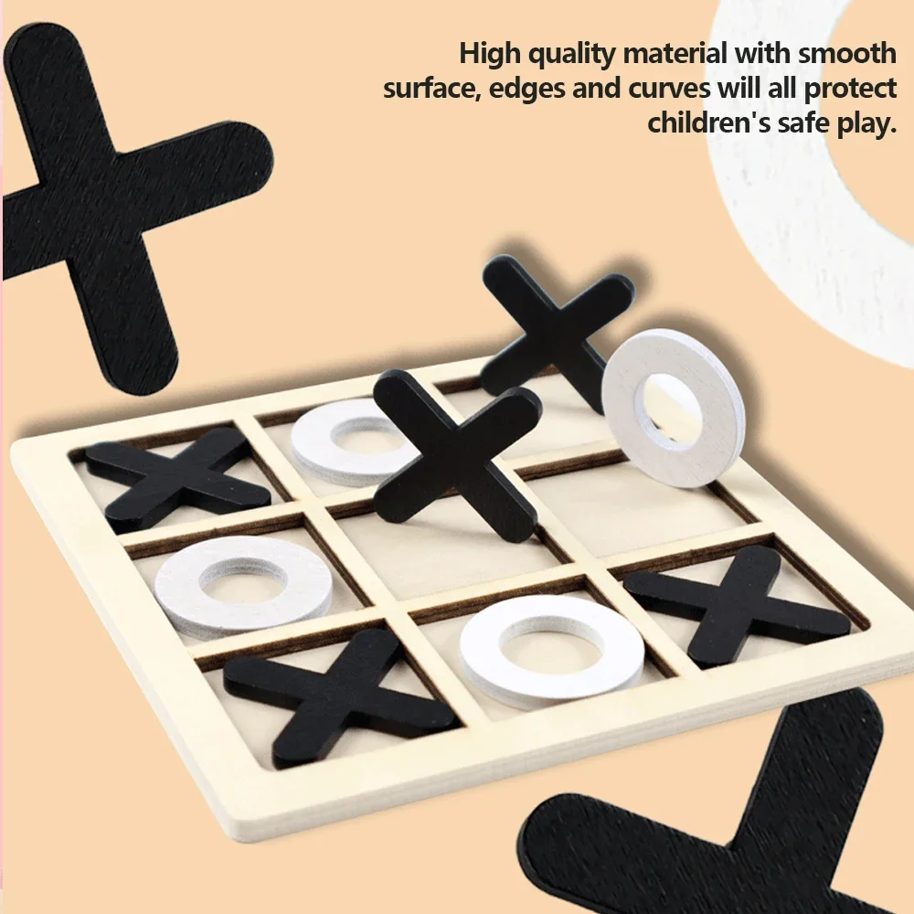 木製 XO 三目並べゲーム ミニチェスボード インタラクショ - Board Game Idea のレビューと価格