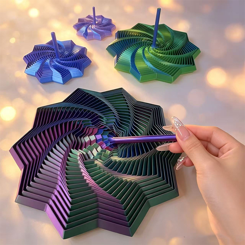 12CM 3Dプリント拡張感覚フィジェットポリゴン視覚錯覚六 - Board Game Print のレビューと価格