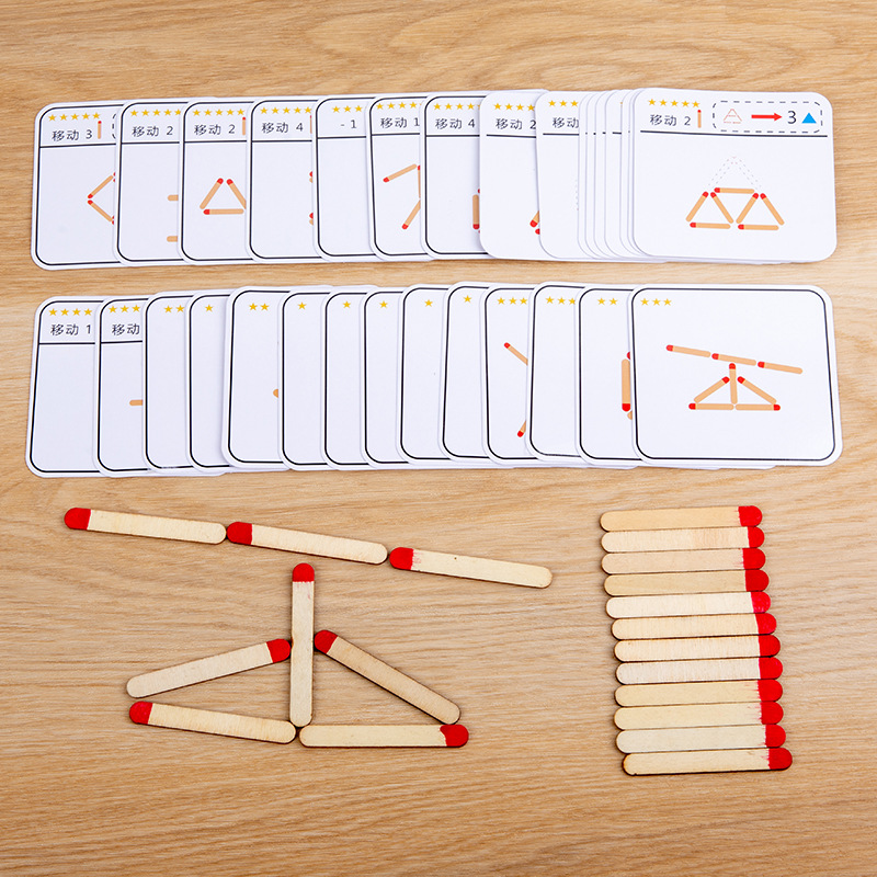 モンテッソーリマッチパズルゲーム木のおもちゃ DIY 数学幾 - Board Game Idea のレビューと価格