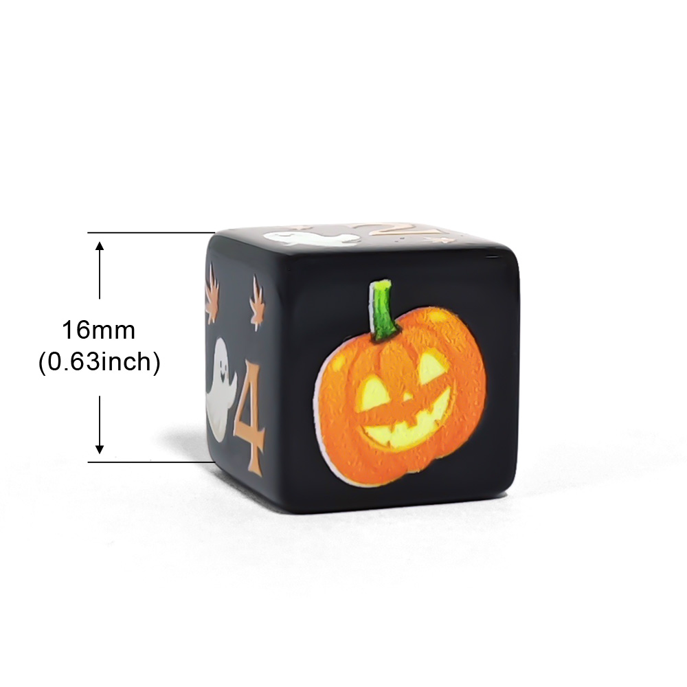 12個入り 16MM ブラックアクリル D6 ダイス、ハロウ - Board Game Print のレビューと価格