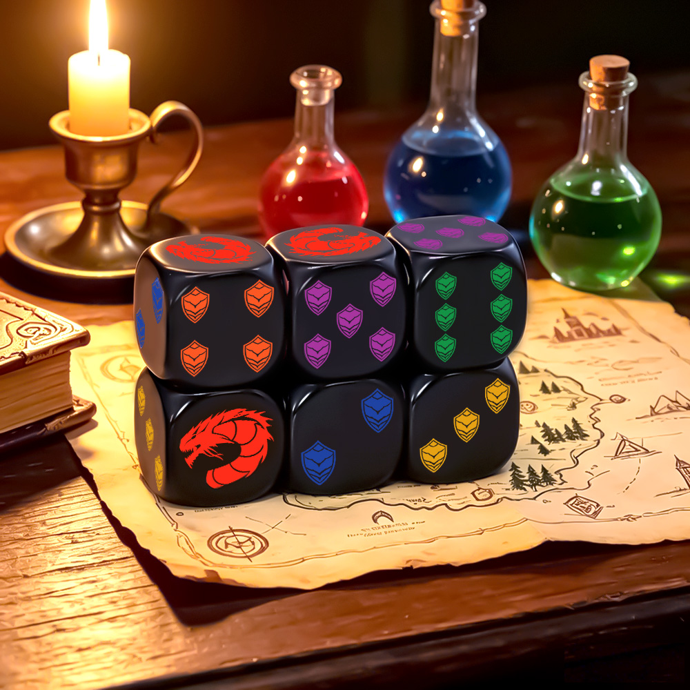 6個入りドラゴンシールドクレスト多面体D6ダイスセットコレク - Board Game Rpg のレビューと価格