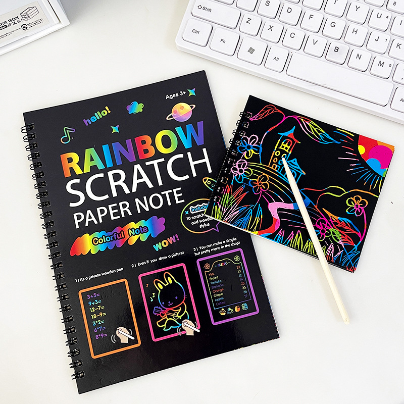 子供のレインボースクラッチペーパーノートブック、diyアート - Board Game Book のレビューと価格