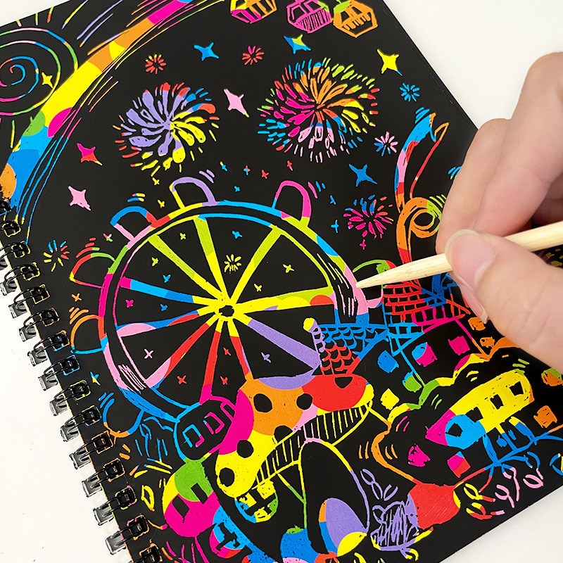 子供のレインボースクラッチペーパーノートブック、diyアート - Board Game Book のレビューと価格