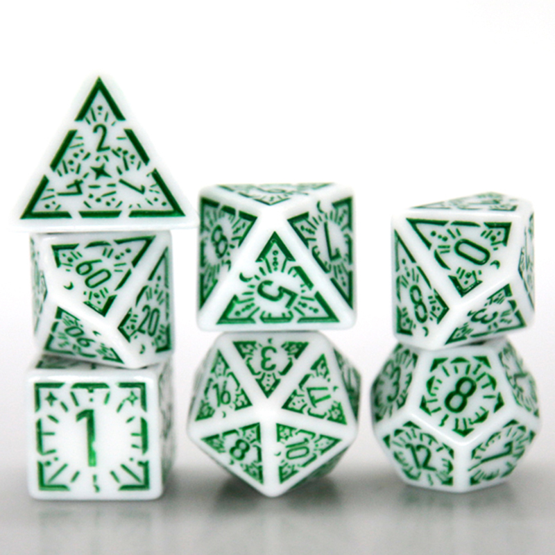 7 ピース/セット多面サイコロ新しいテクスチャパターンゲーム - Board Game Rpg のレビューと価格